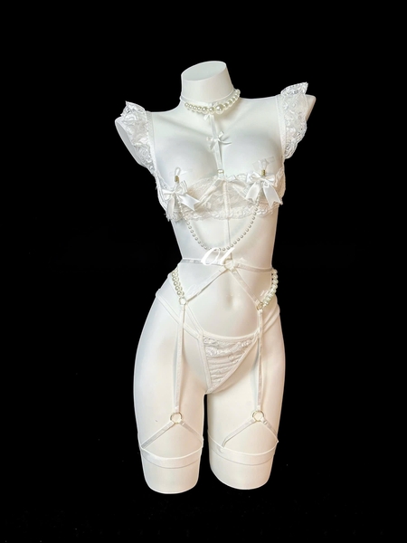 Bộ đồ lót Enticing Set full cut out gợi cảm quyến rũ kèm đai Bralettehousevn