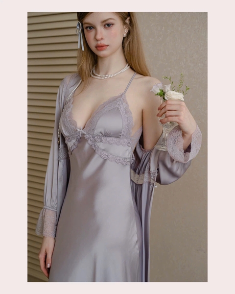 Đầm ngủ satin cao cấp dáng dài Beena Dress resort du lịch biển Bralettehousevn