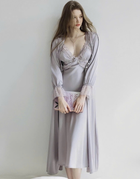 Đầm ngủ satin cao cấp dáng dài Beena Dress resort du lịch biển Bralettehousevn