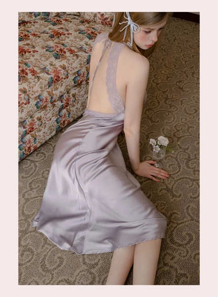 Đầm ngủ satin cao cấp dáng dài Beena Dress resort du lịch biển Bralettehousevn