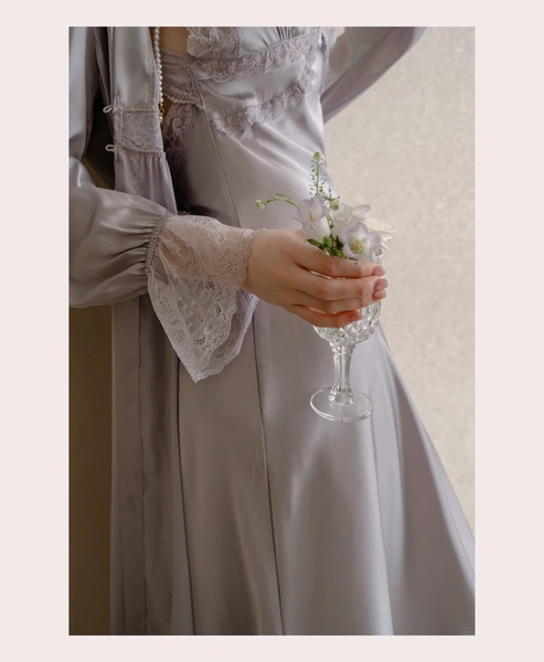 Đầm ngủ satin cao cấp dáng dài Beena Dress resort du lịch biển Bralettehousevn