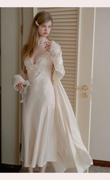 Đầm ngủ satin cao cấp dáng dài Beena Dress resort du lịch biển Bralettehousevn