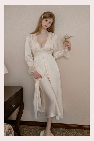 Đầm ngủ satin cao cấp dáng dài Beena Dress resort du lịch biển Bralettehousevn