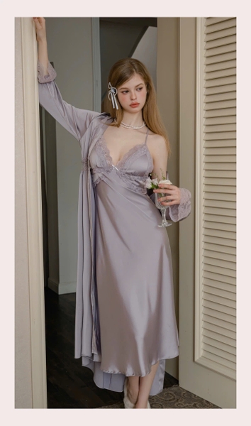 Đầm ngủ satin cao cấp dáng dài Beena Dress resort du lịch biển Bralettehousevn