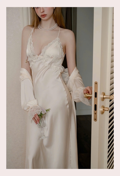 Đầm ngủ satin cao cấp dáng dài Beena Dress resort du lịch biển Bralettehousevn