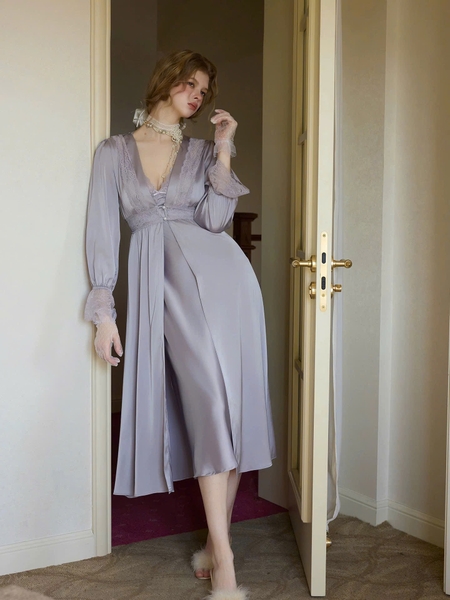 Đầm ngủ satin cao cấp dáng dài Beena Dress resort du lịch biển Bralettehousevn