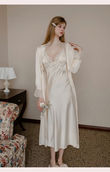 Đầm ngủ satin cao cấp dáng dài Beena Dress resort du lịch biển Bralettehousevn