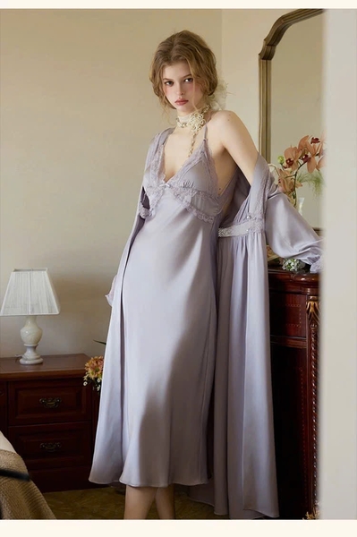 Đầm ngủ satin cao cấp dáng dài Beena Dress resort du lịch biển Bralettehousevn