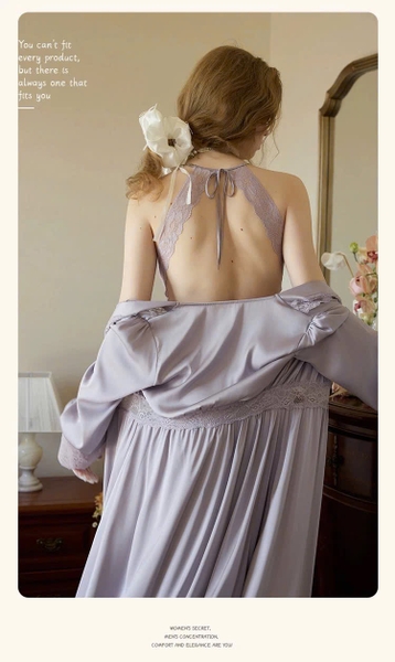 Đầm ngủ satin cao cấp dáng dài Beena Dress resort du lịch biển Bralettehousevn