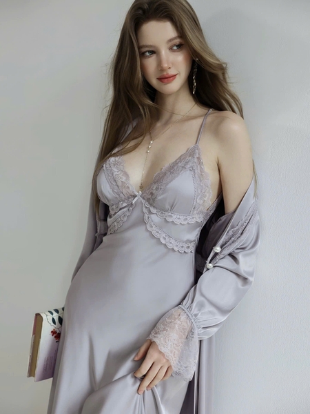 Đầm ngủ satin cao cấp dáng dài Beena Dress resort du lịch biển Bralettehousevn