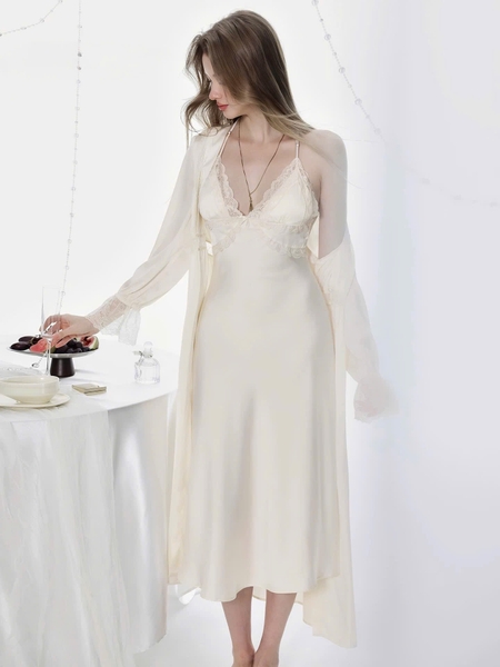 Đầm ngủ satin cao cấp dáng dài Beena Dress resort du lịch biển Bralettehousevn