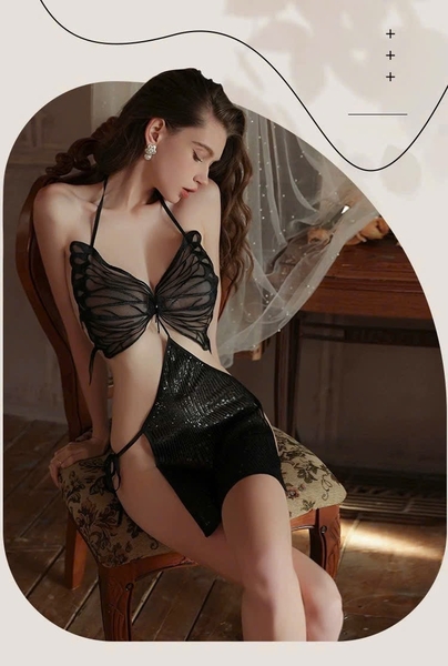 Đầm váy ngủ nữ cột dây Ethereal Dress S2678 cánh bướm lấp lánh kim sa nữ tính quyến rũ Bralettehousevn