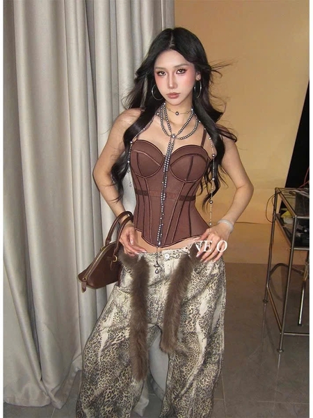 Áo corset nữ xuyên thấu cao cấp Solid Corset S2688 thời trang sang chảnh Bralettehousevn