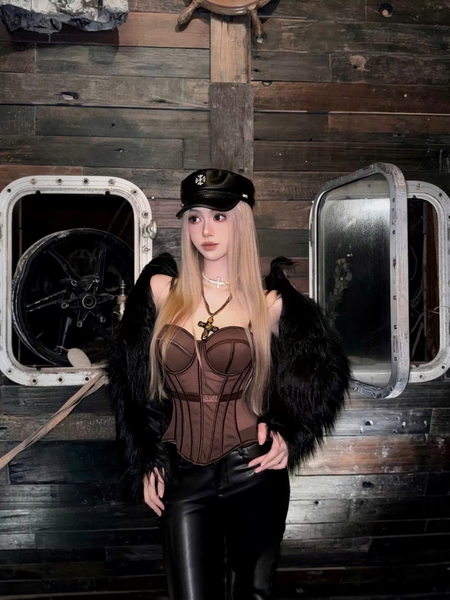 Áo corset nữ xuyên thấu cao cấp Solid Corset S2688 thời trang sang chảnh Bralettehousevn