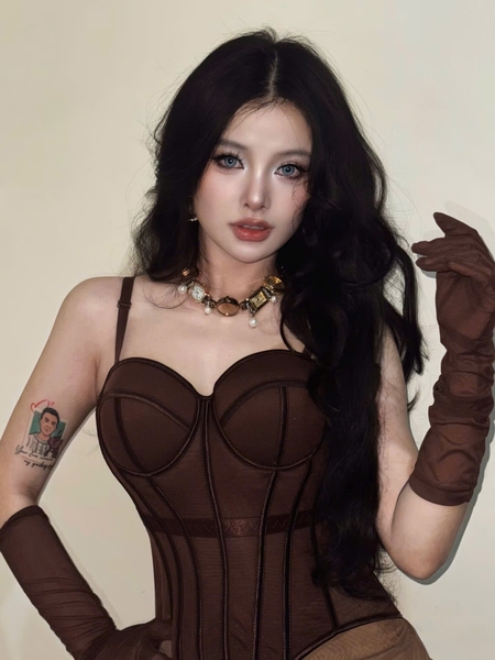 Áo corset nữ xuyên thấu cao cấp Solid Corset S2688 thời trang sang chảnh Bralettehousevn
