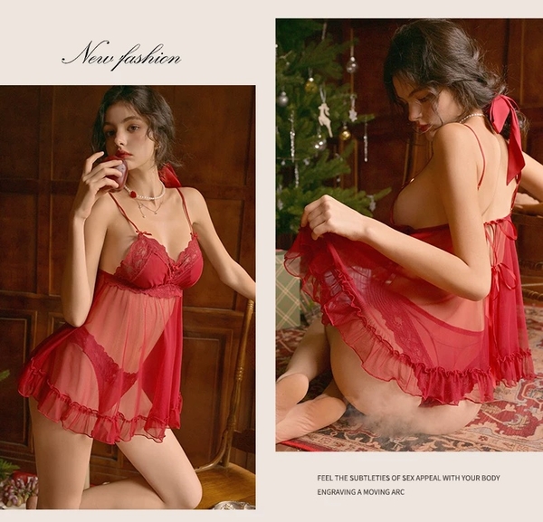 Đầm váy ngủ nữ Vince Dress S2421 lưới phối ren cao cấp xuyên thấu gợi cảm Bralettehousev