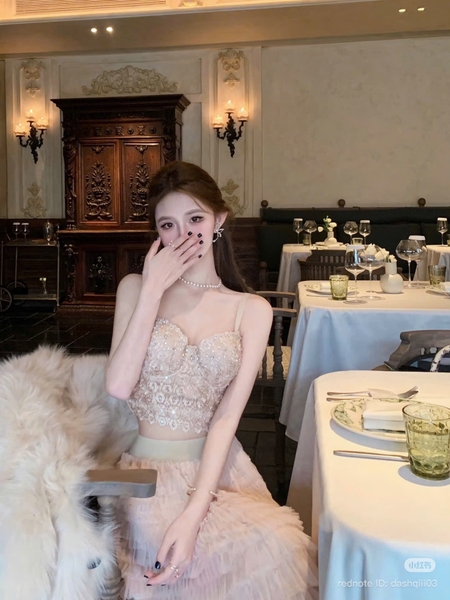 Áo corset cao cấp Click Corset S2689 đính hạt sang chảnh tiểu thư Bralettehousevn