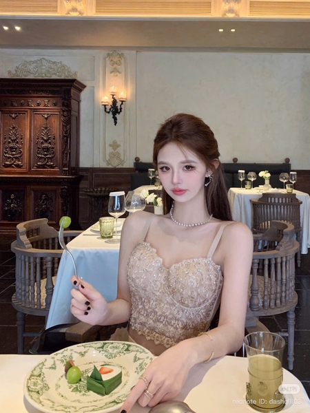 Áo corset cao cấp Click Corset S2689 đính hạt sang chảnh tiểu thư Bralettehousevn