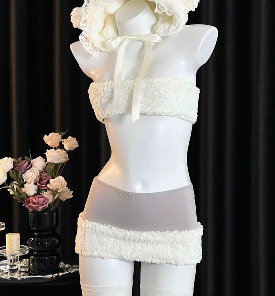 Bộ đồ hoá trang thỏ bông đáng yêu Dollie Set S2642 trendy kèm nón bông Bralettehousevn