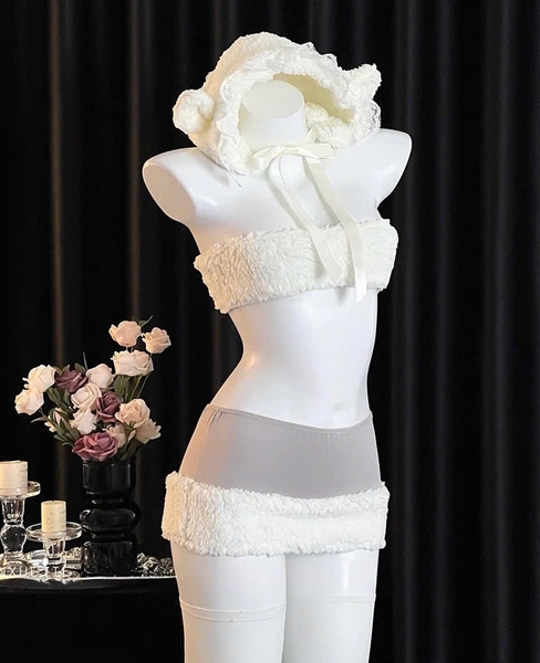 Bộ đồ hoá trang thỏ bông đáng yêu Dollie Set S2642 trendy kèm nón bông Bralettehousevn