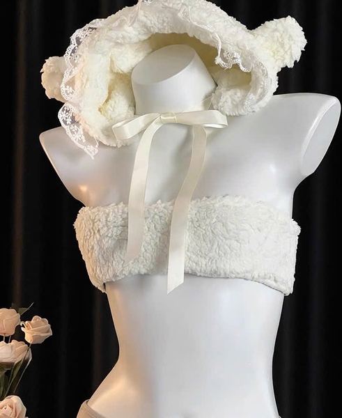 Bộ đồ hoá trang thỏ bông đáng yêu Dollie Set S2642 trendy kèm nón bông Bralettehousevn