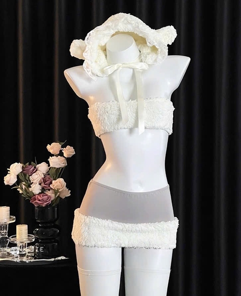 Bộ đồ hoá trang thỏ bông đáng yêu Dollie Set S2642 trendy kèm nón bông Bralettehousevn