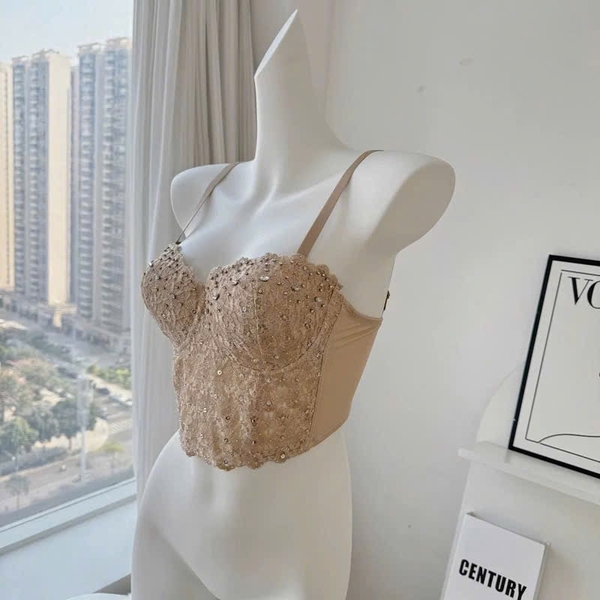 Áo corset cao cấp Click Corset S2689 đính hạt sang chảnh tiểu thư Bralettehousevn