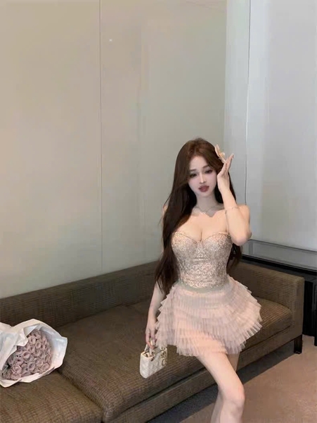 Áo corset cao cấp Click Corset S2689 đính hạt sang chảnh tiểu thư Bralettehousevn