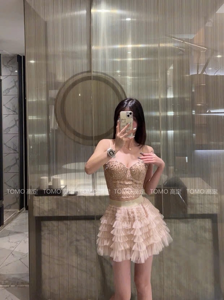 Áo corset cao cấp Click Corset S2689 đính hạt sang chảnh tiểu thư Bralettehousevn