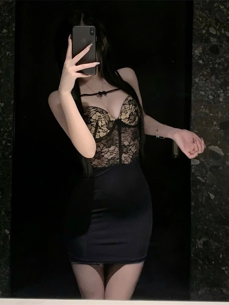 Đầm  váy ngủ có gọng mút tôn dáng Bare Dress S2635 phối ren tôn dáng gợi cảm nữ tính