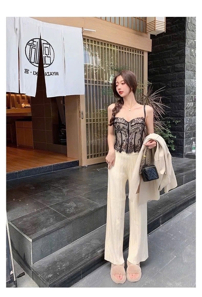 Áo corset cao cấp Lacie Corset S2692 ren lông mi sang trọng có gọng mút Bralettehousevn