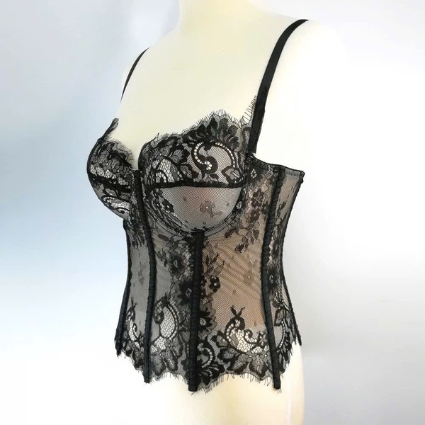 Áo corset cao cấp Lacie Corset S2692 ren lông mi sang trọng có gọng mút Bralettehousevn