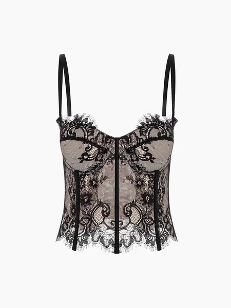 Áo corset cao cấp Lacie Corset S2692 ren lông mi sang trọng có gọng mút Bralettehousevn