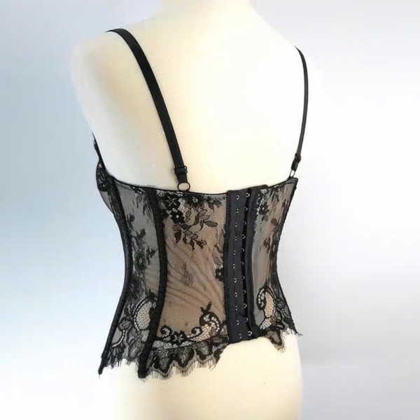 Áo corset cao cấp Lacie Corset S2692 ren lông mi sang trọng có gọng mút Bralettehousevn
