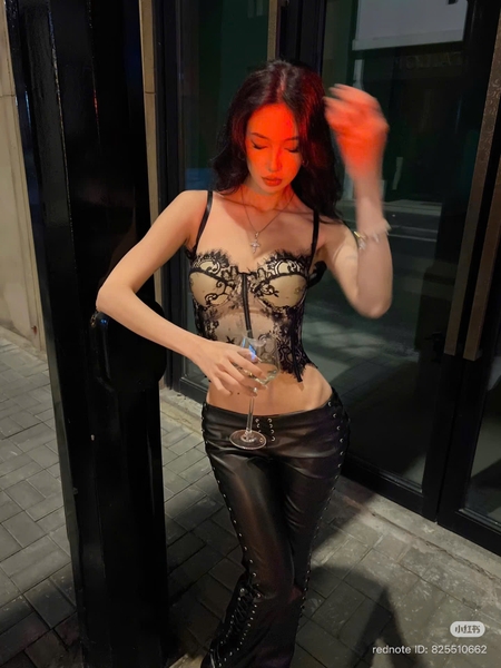 Áo corset cao cấp Lacie Corset S2692 ren lông mi sang trọng có gọng mút Bralettehousevn