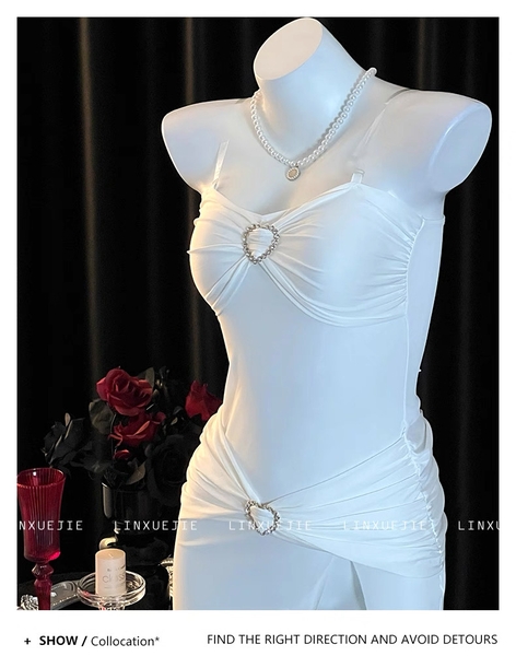 Đầm váy ngủ dài xuyên thấu Bold Dress S2645 phối khoen tim xẻ tà tôn dáng gợi cảm Bralettehousevn