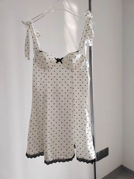 [HOT HIT] Đầm váy ngủ nữ satin cao cấp Uzui Dress S2490 chấm bi retro nữ tính hot nhất mùa hè có mút quyến rũ nữ tính Bralettehousevn