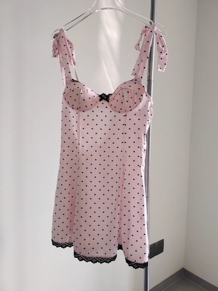 [HOT HIT] Đầm váy ngủ nữ satin cao cấp Uzui Dress S2490 chấm bi retro nữ tính hot nhất mùa hè có mút quyến rũ nữ tính Bralettehousevn