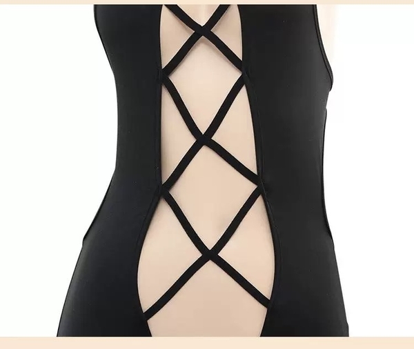 Bộ đồ liên thân FULL CUT OUT BODYSUIT S1220 cổ tàu gợi cảm táo bạo cột dây Bralettehousevn
