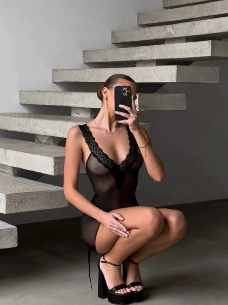 Đầm beo xuyên thấu Pamie Dress S2687 kèm quần gợi cảm quyến rũ Bralettehousevn