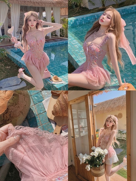 Đầm váy nữ Lux Corset S2439 phối hoa phong cách balletcore dáng corset có xương định hình phối bèo thiên thần tiểu thư nữ tính Bralettehousevn