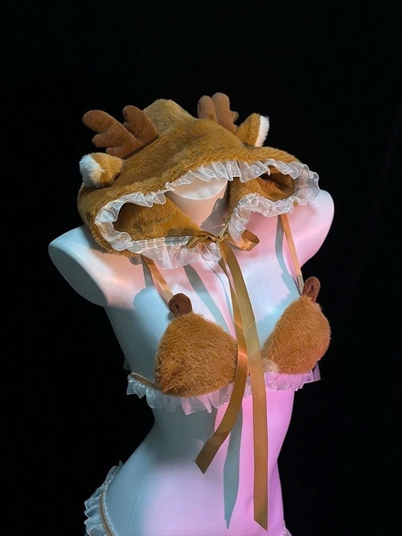 Bộ đồ hoá trang tuần lộc bông Caribou Set S2649 tặng nón mềm mại đáng yêu gợi cảm Bralettehousevn