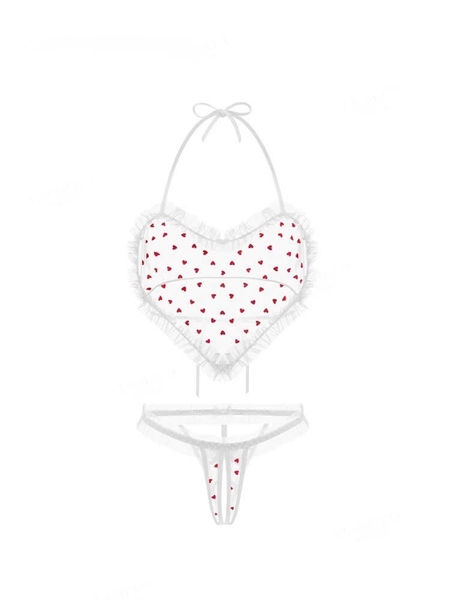 Bộ đồ ngủ 2 mảnh cổ yếm XOXO Set S2674 trái tim gợi cảm Bralettehousevn
