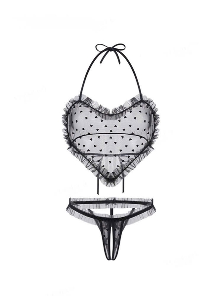 Bộ đồ ngủ 2 mảnh cổ yếm XOXO Set S2674 trái tim gợi cảm Bralettehousevn