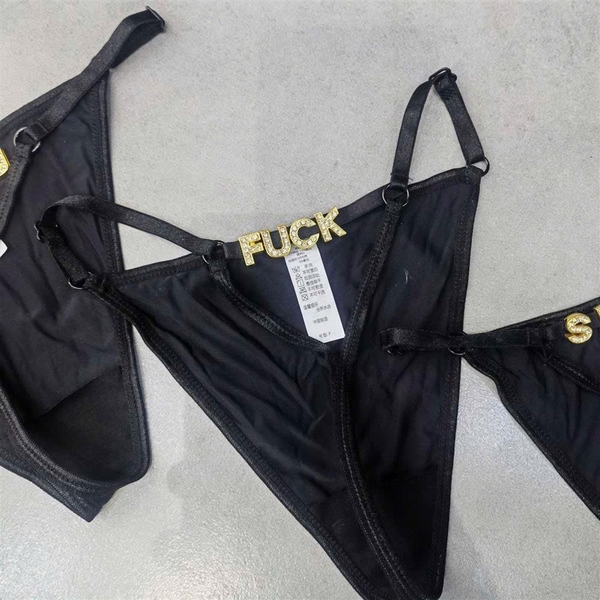[Bling] Quần lọt khe có chữ gợi cảm FCK Thong Q2250 lấp lánh cao cấp Bralettehousevn