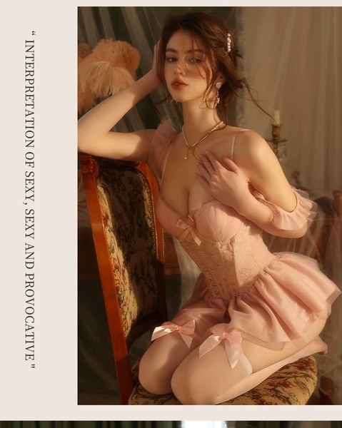 [Kèm quần] Matilda Corset S2434 ballet nàng thơ cao cấp có mút đệm tay bèo trễ vai váy xoè kèm đai Bralettehousevn