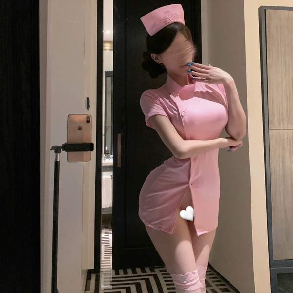 Bộ đồ cosplay y tá Vitamin Set S1445 ôm sát gợi cảm kèm cài co giãn gợi cảm Bralettehousevn