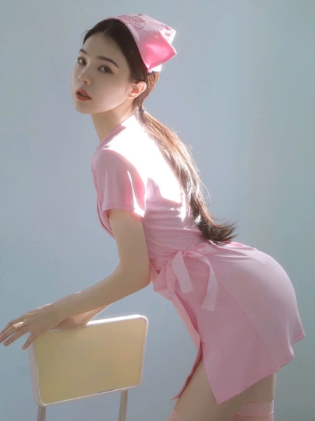 Bộ đồ cosplay y tá Vitamin Set S1445 ôm sát gợi cảm kèm cài co giãn gợi cảm Bralettehousevn