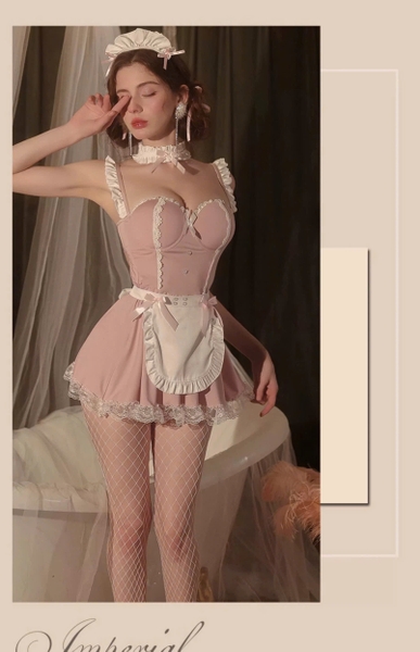 [KÈM PHỤ KIỆN] Bộ đồ cosplay hầu gái Cleaning Maid Set S2622 có gọng có mút tôn dáng Bralettehousevn