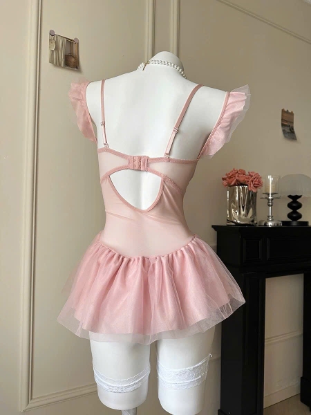 [Kèm quần] Matilda Corset S2434 ballet nàng thơ cao cấp có mút đệm tay bèo trễ vai váy xoè kèm đai Bralettehousevn